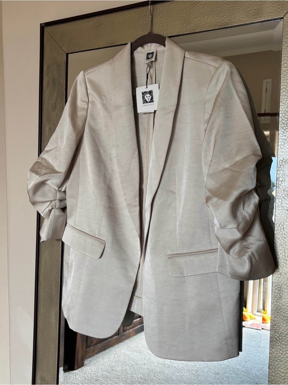 Anne Klein Women's Cream Blazer Jacket - Tailored Open Front